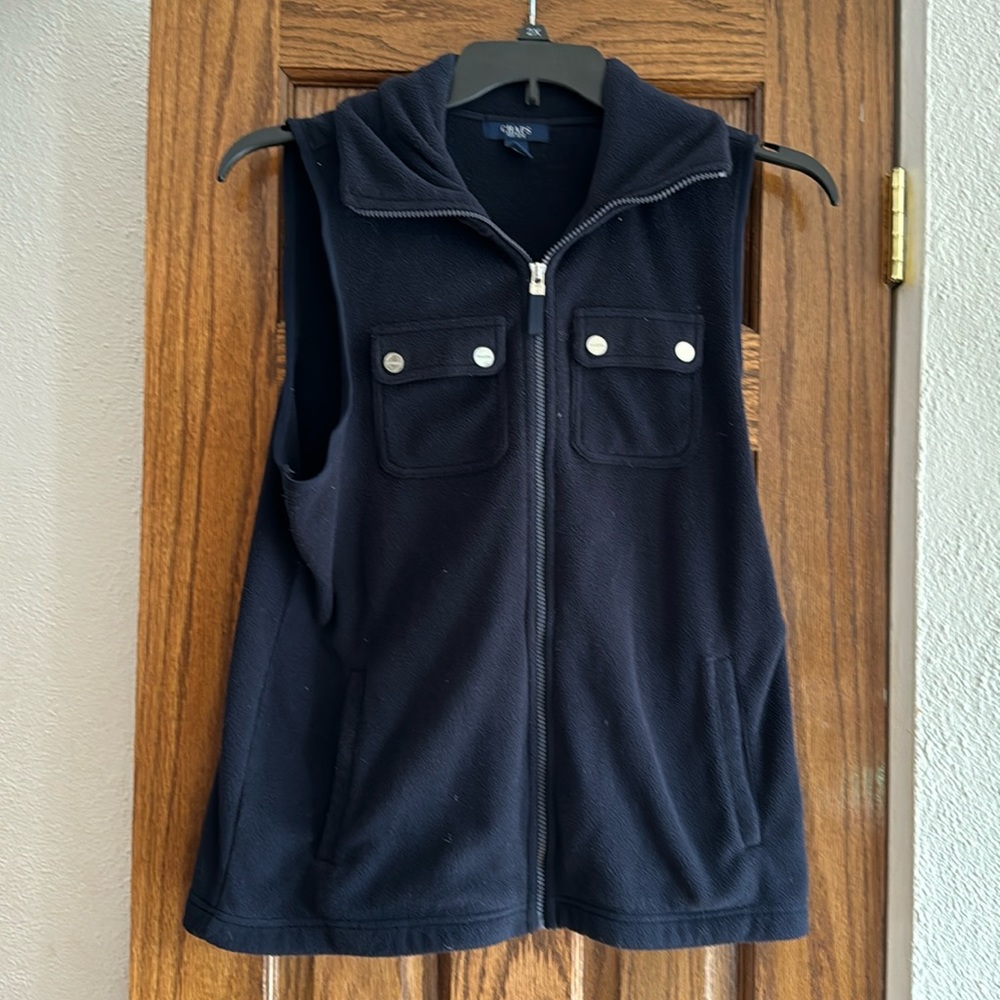chaps vest sweater NAVY blue